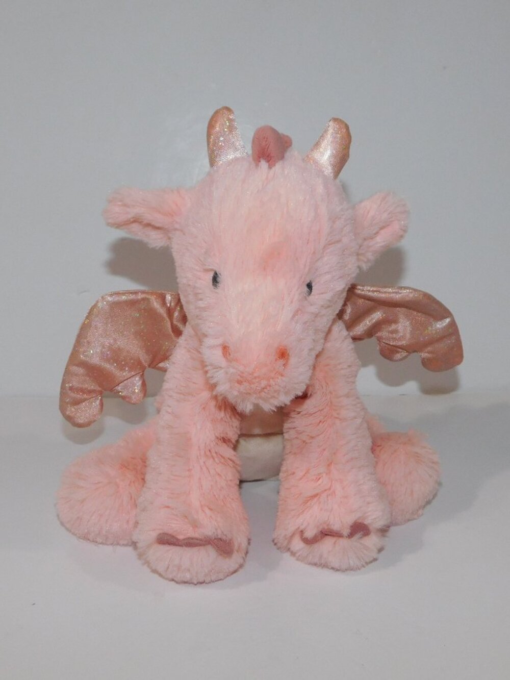 Carters Pink Dragon 9" Plush Stuffed Soft Toy Baby Lovey Glitter wings #68475
